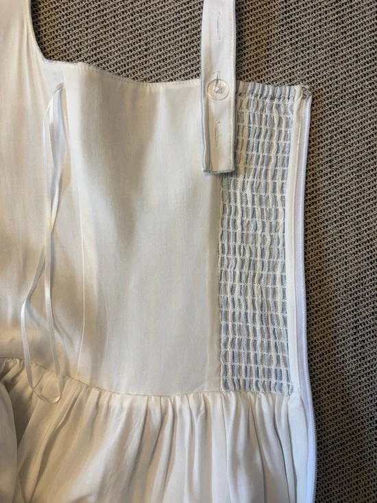 NEW Reformation Janu Midi Linen Dress Swan Stripe Blue White | US 2 / UK 6 - Picture 12 of 15